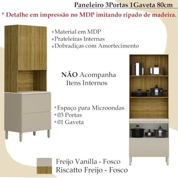 Imagem de Paneleiro 3 PT 1 GV 80cm 3018ART Freijo Vanilla Riscatto Freijo KTP