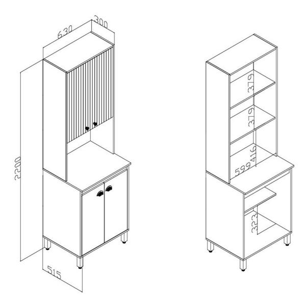 Imagem de Paneleiro 4 Portas 63x21,5,5x51,5 Cm Torino