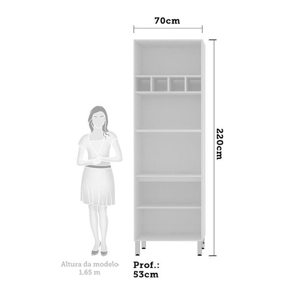 Imagem de Paneleiro 70 cm Duplo Nicho 3 Portas Cristal Luciane Móveis