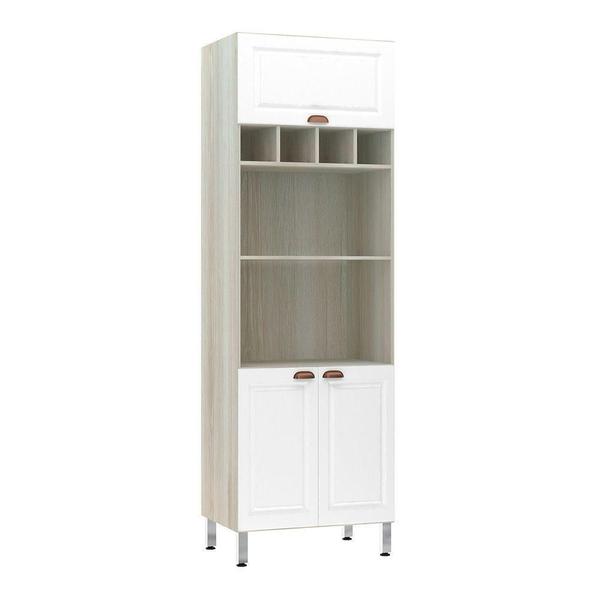 Imagem de Paneleiro 70 Cm Duplo Nicho Agatha Legno Crema C/ Branco Pet