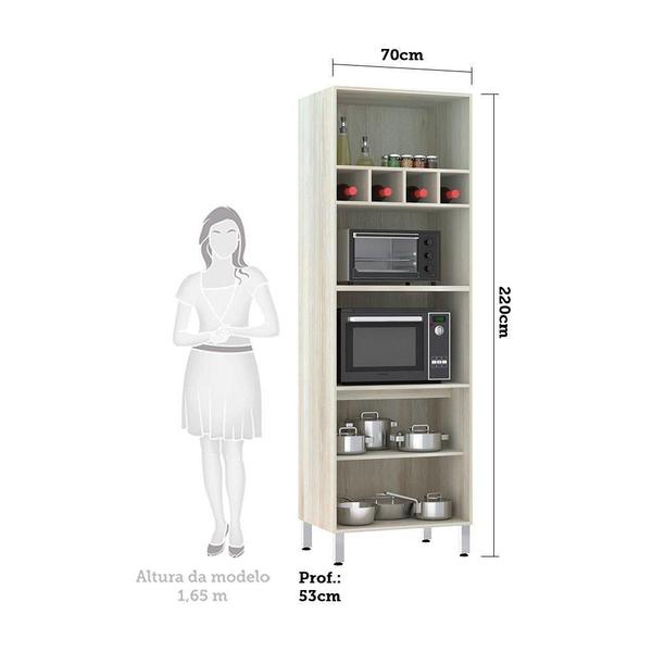 Imagem de Paneleiro 70 Cm Duplo Nicho Luci Legno Crema Com Cinza Puro