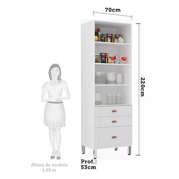 Imagem de Paneleiro 70cm 2 Portas 2 Gavetas e 1 Gavetão Cristal Luciane Móveis