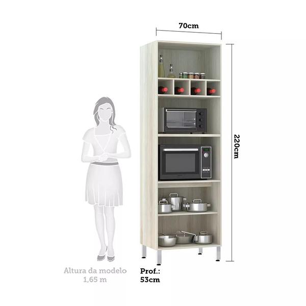 Imagem de Paneleiro 70cm 3 Portas com Espaço para Forno e Micro-ondas Lis Luciane Móveis