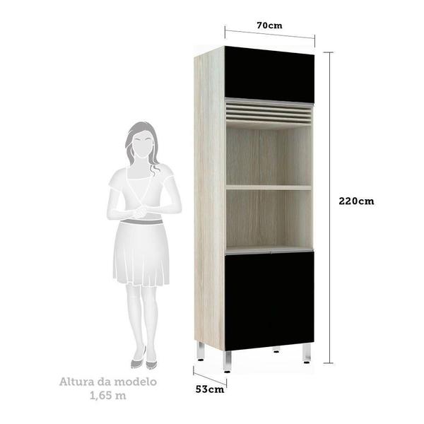 Imagem de Paneleiro 70cm 3 Portas com Espaço para Forno e Micro-ondas