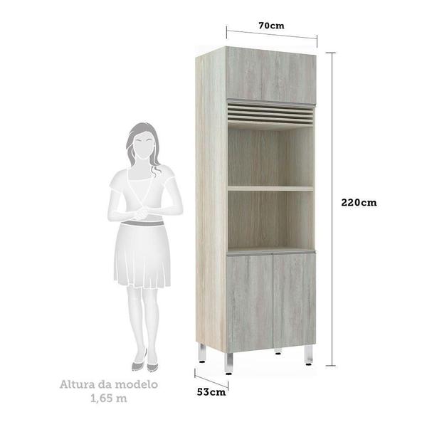 Imagem de Paneleiro 70cm 3 Portas com Espaço para Forno e Micro-ondas