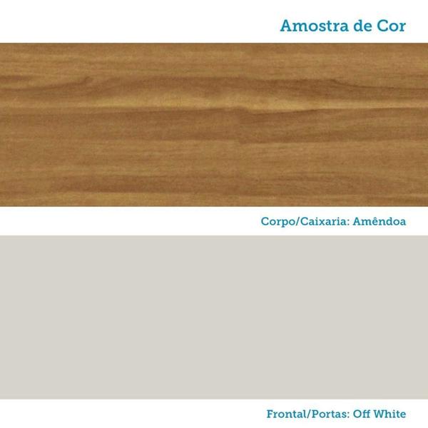 Imagem de Paneleiro 70cm 3 Portas e 2 Gavetas com Espaço para Micro-ondas 100% Mdf Barbados Espresso Móveis Amêndoa/Off White