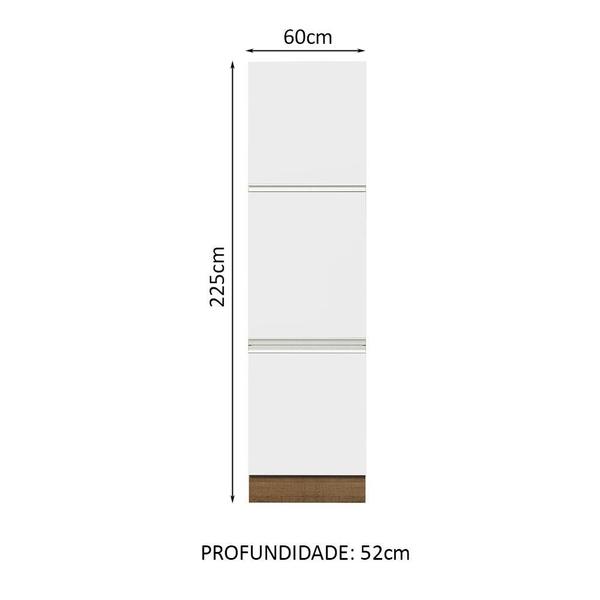 Imagem de Paneleiro Armário de Cozinha 60 cm 3 Portas Rustic/Branco Glamy Madesa