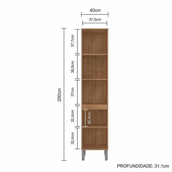 Imagem de Paneleiro Bella 2 Portas Simples Carvalho/ Off White