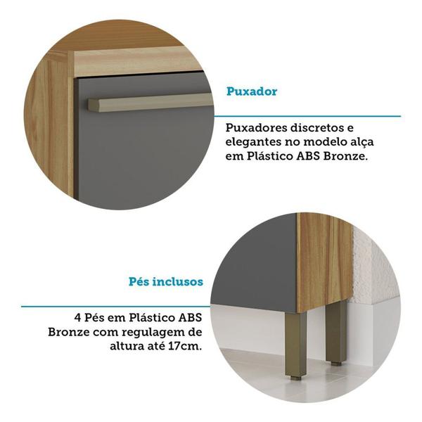 Imagem de Paneleiro com 4 Portas e Espaço para Micro-ondas 100% Mdf Itália Espresso Móveis