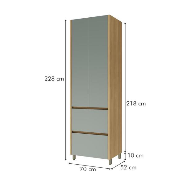 Imagem de Paneleiro Cozinha Rainha Nesher MDF Com 2 Portas e e 2 Gavetas Nature Verde