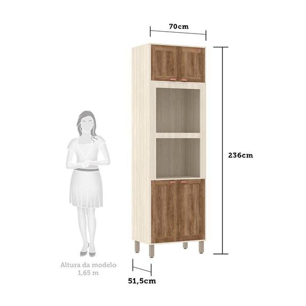 Imagem de Paneleiro De Cozinha 70cm Nichos P/Forno E Microondas 4pt