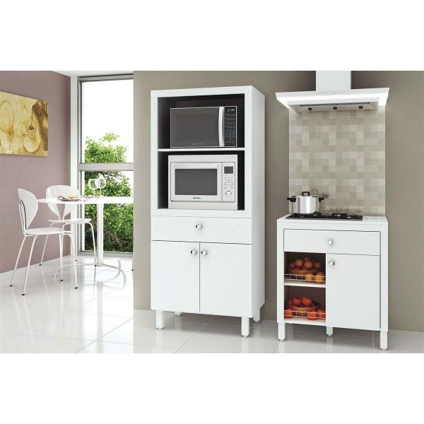 Imagem de Paneleiro de Cozinha  BL-3305 c/ 2 Portas e 1 Gaveta (1 Forno) 68cm Branco - Tecno Mobili