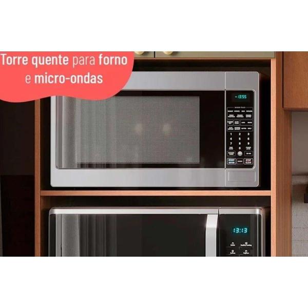 Imagem de Paneleiro de Cozinha Divina Torre Quente 2 Fornos c/ 4 Portas 70cm Freijo/Verde - MGM