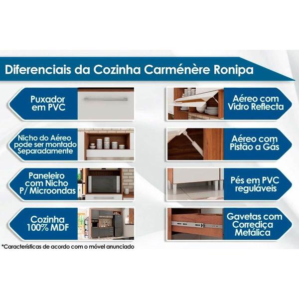 Imagem de Paneleiro de Cozinha Modulado  Carménère c/ 2 Portas (1 Forno) Sevilha/Branco - Ronipa