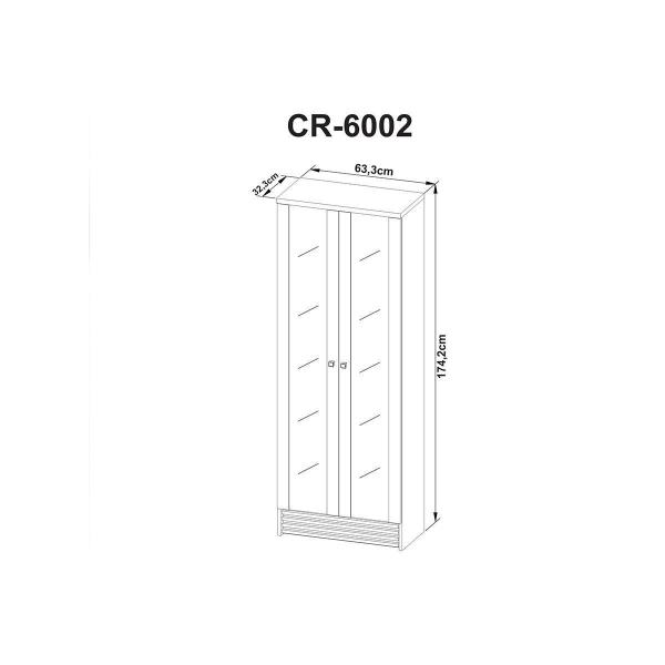 Imagem de Paneleiro de Cozinha Modulado CR6002 c/ 2 Portas c/ Vidro 64cm Natural - Tecno Mobili