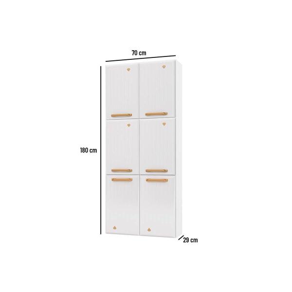 Imagem de Paneleiro de Cozinha Modulado Diamante 6 Portas 70cm Branco - Telasul