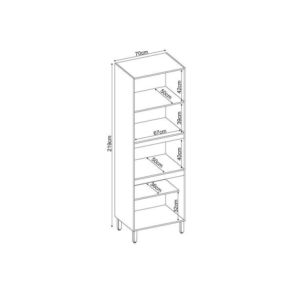 Imagem de Paneleiro de Cozinha Modulado Firenze Torre Quente Duplo Forno 4 Portas 70x219 Avena/Grafito - Demóbile