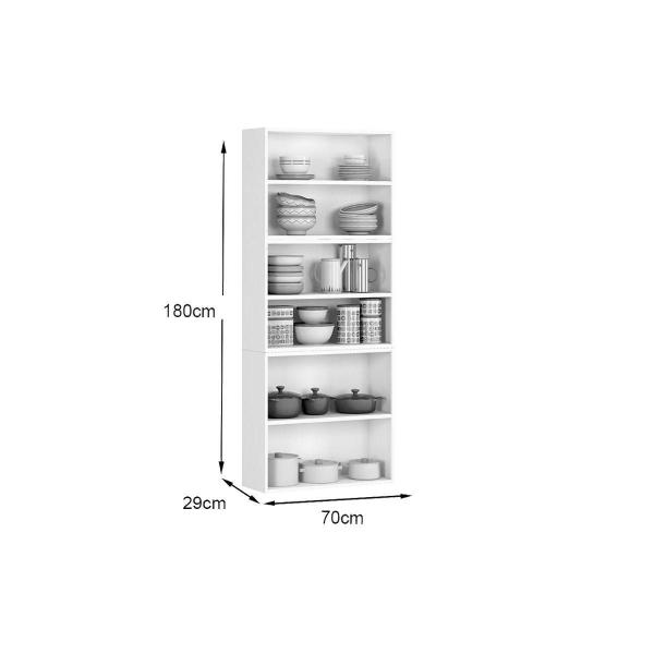 Imagem de Paneleiro de Cozinha Modulado  Rubi 6 Portas (2 c/ Vidro) Branco/Preto - Telasul