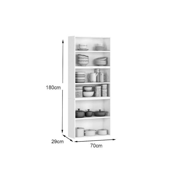 Imagem de Paneleiro de Cozinha Modulado  Rubi 6 Portas (2 de Vidro) Branco/Preto - Telasul