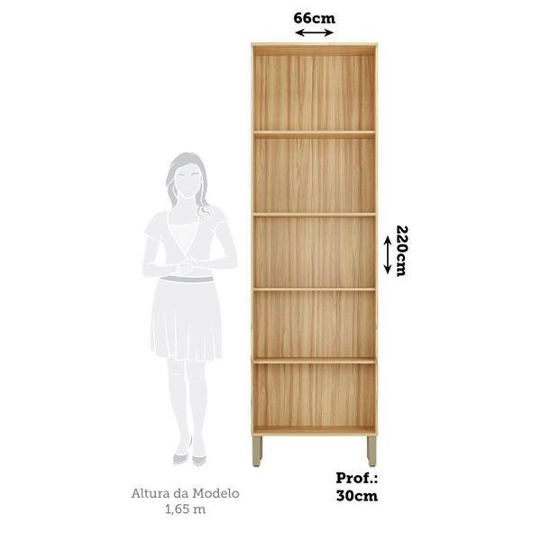 Imagem de Paneleiro Duplo Para Cozinha Com 4 Portas 100% Mdf Napoli Prime Rio Doce Amendoa/Chumbo