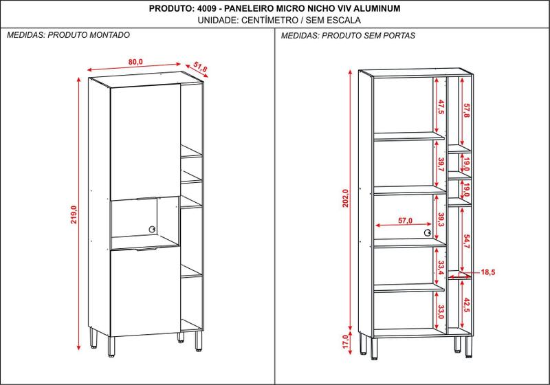 Imagem de Paneleiro duplo para forno eletrico com nicho viv aluminum kits parana