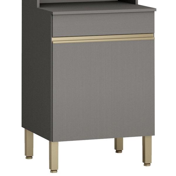 Paneleiro e Balcão Gabinete com Pia 150cm Lina K02 Gris - Mpozenato Imagem de Paneleiro e Balcão Gabinete com Pia 150cm Lina K02 Gris - Mpozenato