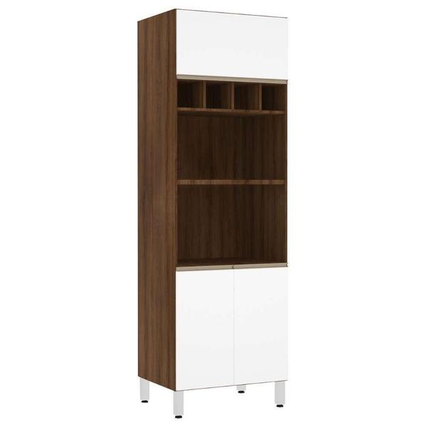 Imagem de Paneleiro Jade 70 Cm Duplo Nicho Nogueira Dourado Com Branco