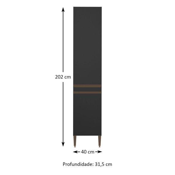 Imagem de Paneleiro Sabrina 2 Portas 6 Prateleiras Preto - Moville