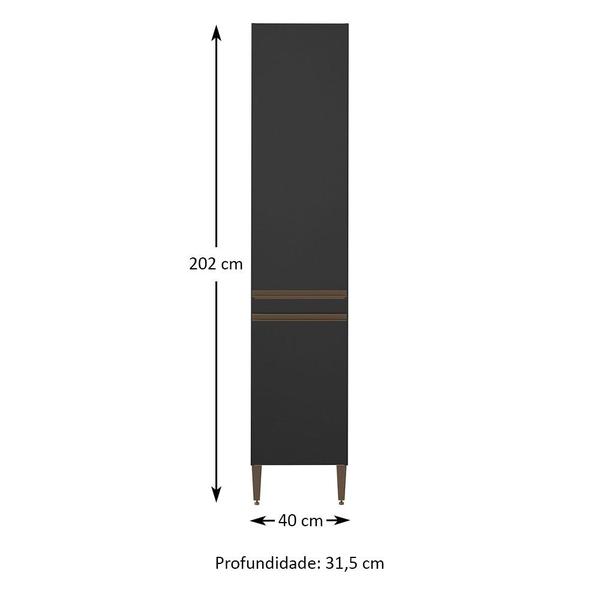 Imagem de Paneleiro Sabrina 2 Portas 6 Prateleiras Preto - Soluzione