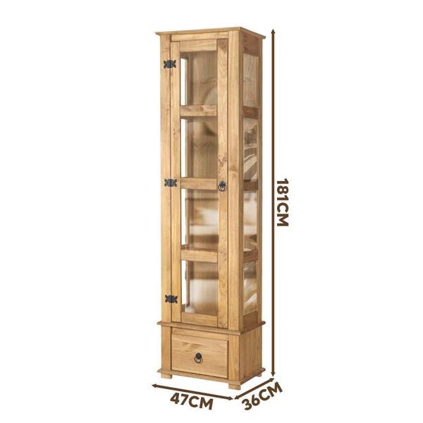 Paneleiro Simples 01 Porta Em Vidro 01 Gaveta Madeira Maciça Mel D151VL Shop JM Imagem de Paneleiro Simples 01 Porta Em Vidro 01 Gaveta Madeira Maciça Mel D151VL Shop JM
