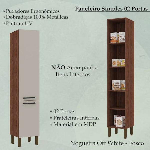 Imagem de Paneleiro Simples 02 Portas 768AM Nogueira Off White KTP