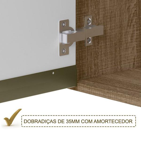 Imagem de Paneleiro Simples 2 Portas 35cm Em MDF Kali Premium 12051x6 Carvalho Rust Branco Nicioli