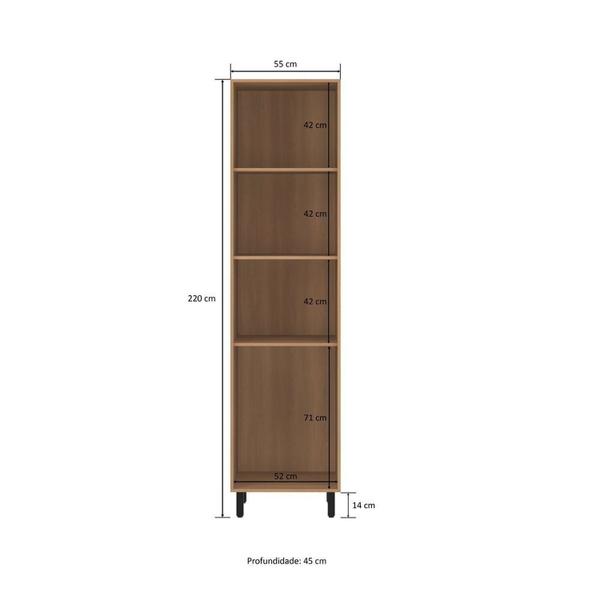 Imagem de Paneleiro Simples 2 Portas 55cm Havana Rovere / Champanhe