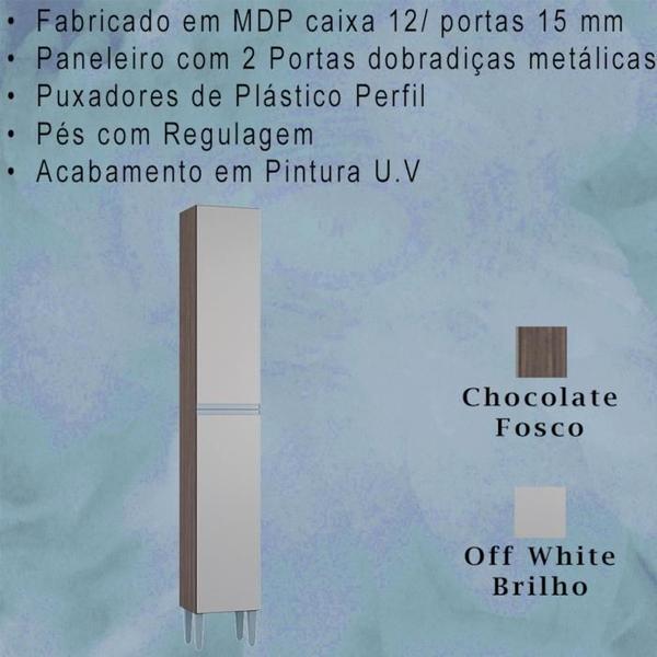 Imagem de Paneleiro Simples 2 Portas 704 Chocolate Off White POQQ