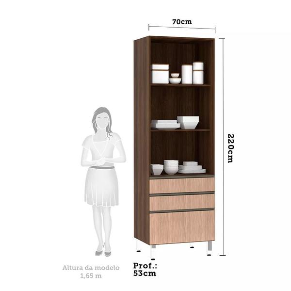 Imagem de Paneleiro Torre 70cm 2 Portas 2 Gavetas 1 Gavetão Jade Luciane Móveis