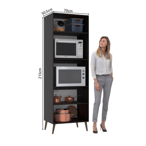 Imagem de Paneleiro Torre 70cm 3 Portas com Espaço para Forno e Micro-ondas Veneza Luciane Móveis