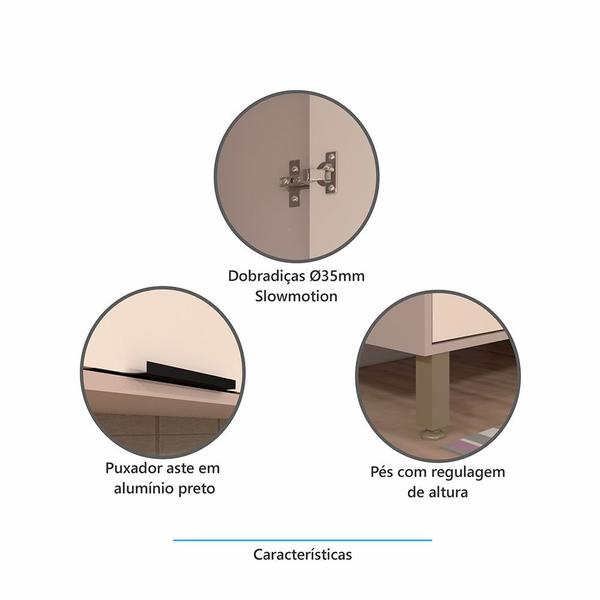 Imagem de Paneleiro Torre Quente 70cm 4 Portas e Espaço para Forno ou Micro - ondas Stylo Luciane Móveis