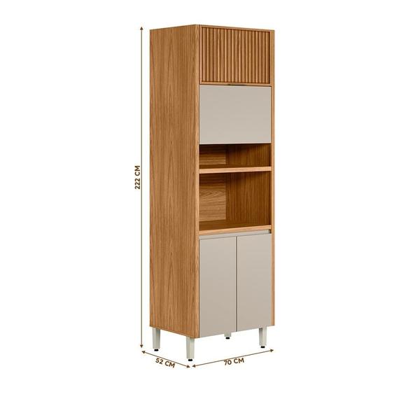 Imagem de Paneleiro Torre Quente Simples 100% MDF 4 Portas Nature Off White Flint Shop Jm