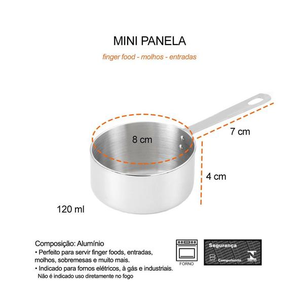 Imagem de Panelinha Couvert Mini Panela 120ml Entrada Molho Buffet 6un