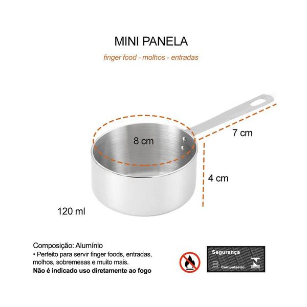 Imagem de Panelinha Couvert Mini Panela Cobre Finger Food Buffet 120ml