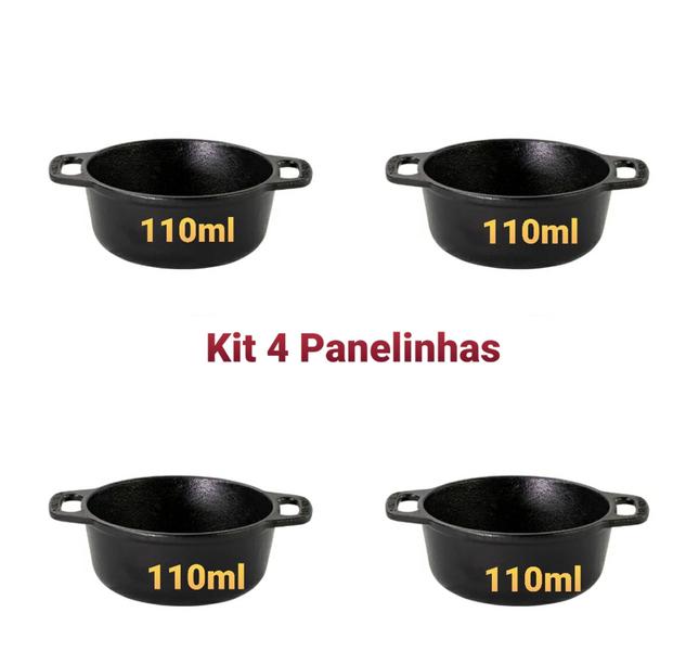 Imagem de Panelinha Ferro 110 Ml P/ Servir Molho  Kit 4 Unidades