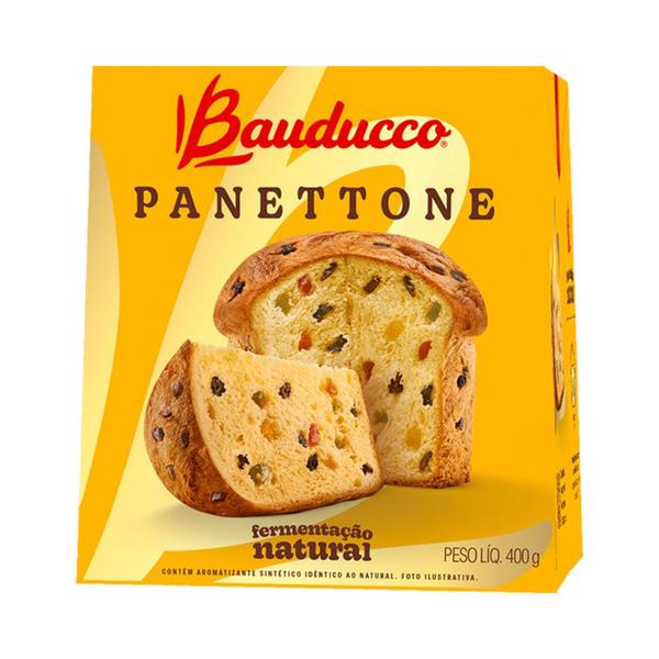 Panetone bauducco frutas cristalizadas presente natal 400g Imagem de Panetone bauducco frutas cristalizadas presente natal 400g