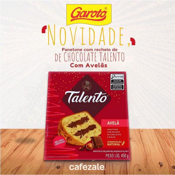 Imagem de Panetone de Chocolate Talento Avelãs Chocotone Garoto 450g