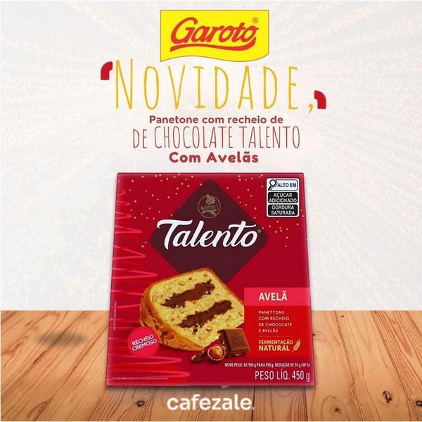 Imagem de Panetone De Chocolate Talento Avelãs Chocotone Garoto 450G