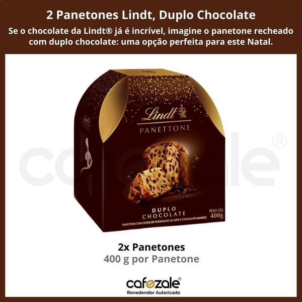 Imagem de Panetone Duplo Chocolate, Lindt, 2 Panettones De 400G