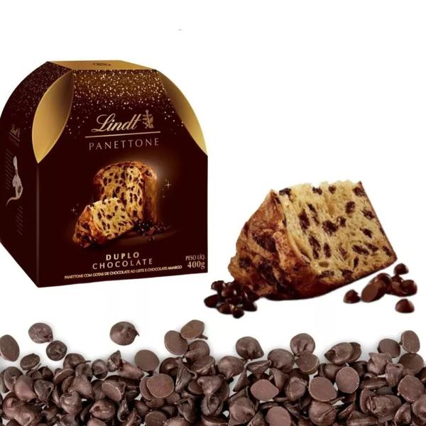Panetone LINDT Duplo Chocolate 400g (3 unidades) - VIRGINIA Imagem de Panetone LINDT Duplo Chocolate 400g (3 unidades)