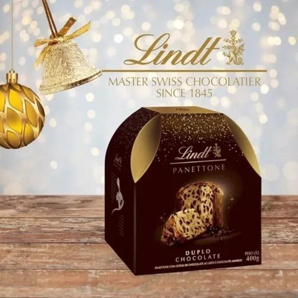Panetone LINDT Duplo Chocolate 400g (3 unidades) - VIRGINIA Imagem de Panetone LINDT Duplo Chocolate 400g (3 unidades)