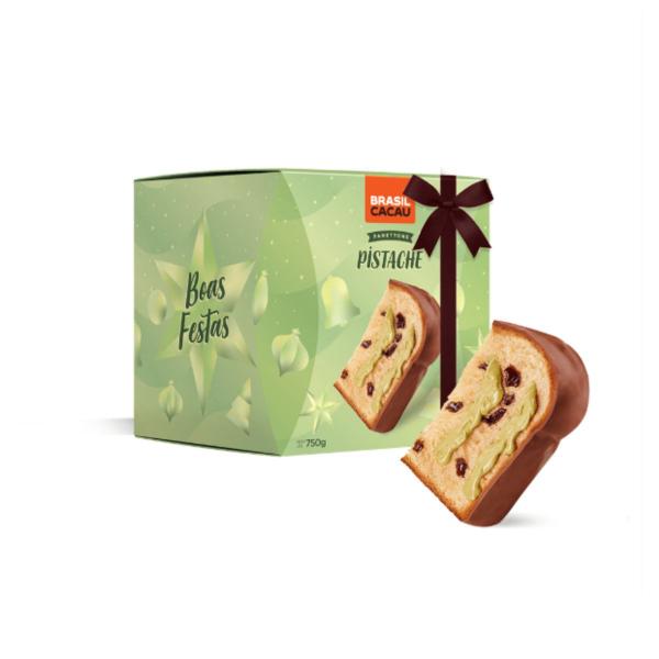 Panetone Pistache Recheado 750g Kit 2 Brasil Cacau Imagem de Panetone Pistache Recheado 750g Kit 2 Brasil Cacau
