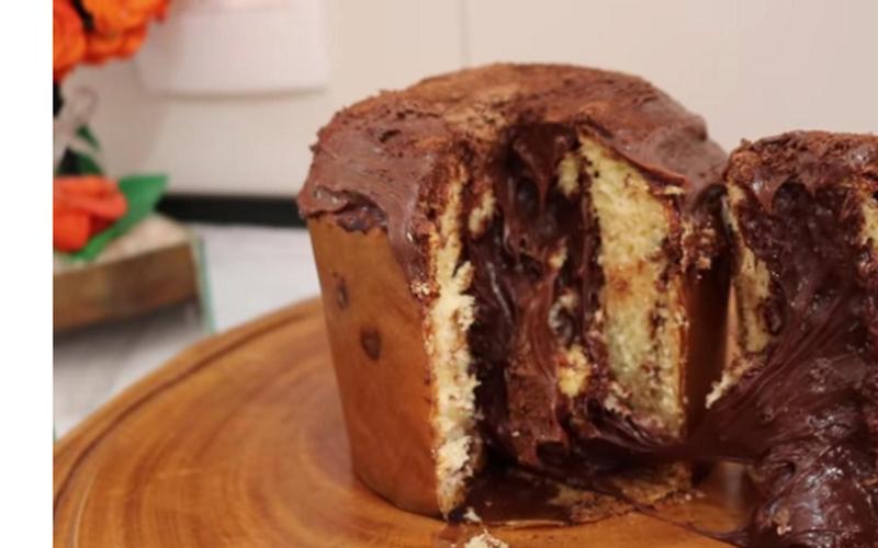 Panetone Recheado peso Aprox 800 Gr - Doces Dinda Imagem de Panetone Recheado peso Aprox 800 Gr