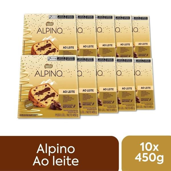 Imagem de Panettone Alpino Chocolate Kit 10 Chocotones Nestlé 450g